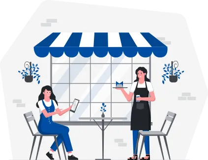 店舗や施設でお客様用のWi-Fiを提供するイラスト